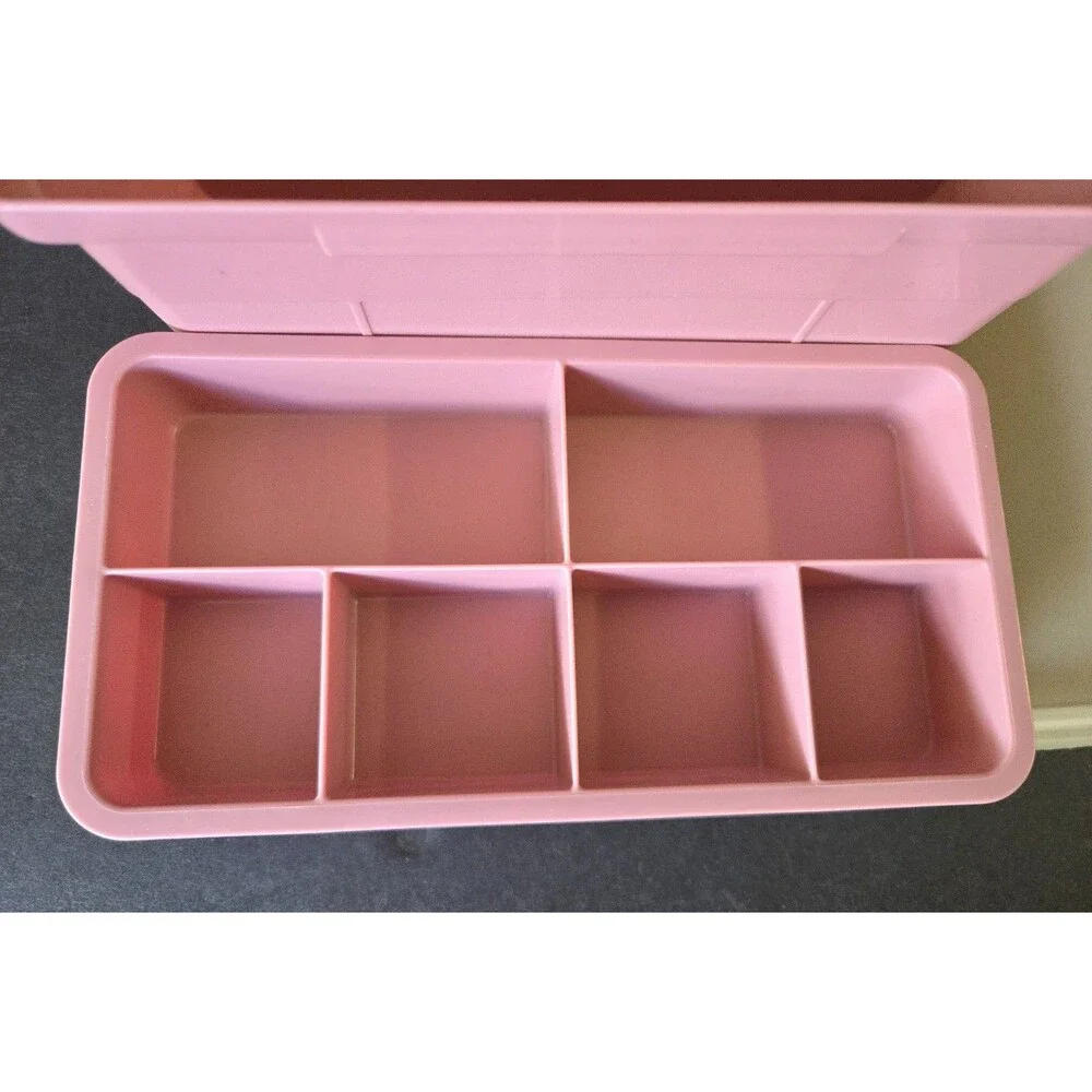 Vintage Tupperware Tuppercraft Stow N Go 3 pc Craft Storage Container